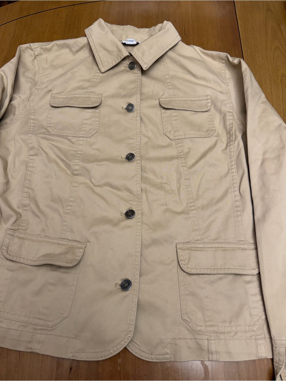 Charter Club Tan Utility Jacket | Gorpcore Coastal Casuaul Safari Fall Chic | L